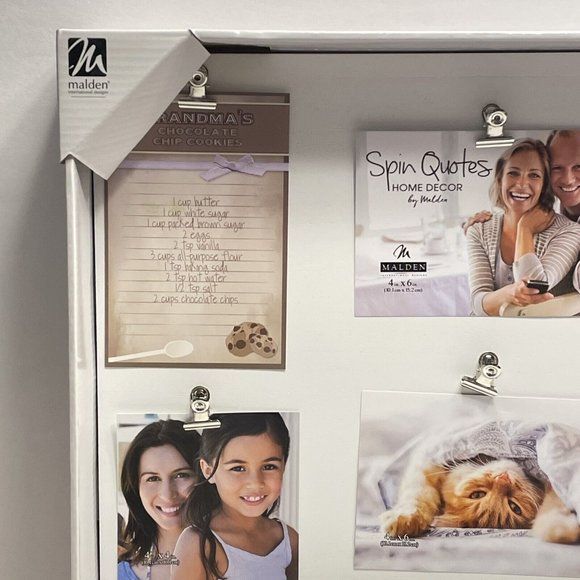 Spin Quotes 6 Clip Wall Collage Picture Frame 16.5"x15"x2.5" Holds 6 Picture NEW - Picture 5 of 13